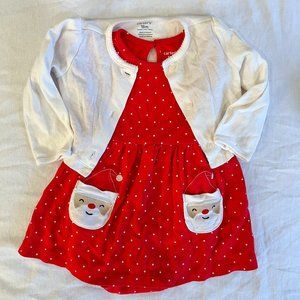 Carter's Santa Dress with Cardigan